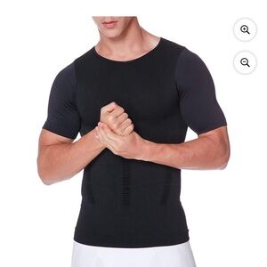 Tummy Control Body Shaper Workout Top Compression for Men & Women black Sz small